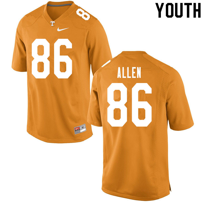 Youth #86 Jordan Allen Tennessee Volunteers College Football Jerseys Sale-Orange